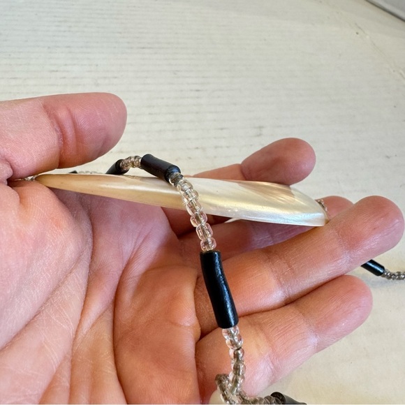 Mother of Pearl Moon Shaped Pendant 20” Good Luck Necklace - Picture 16 of 16